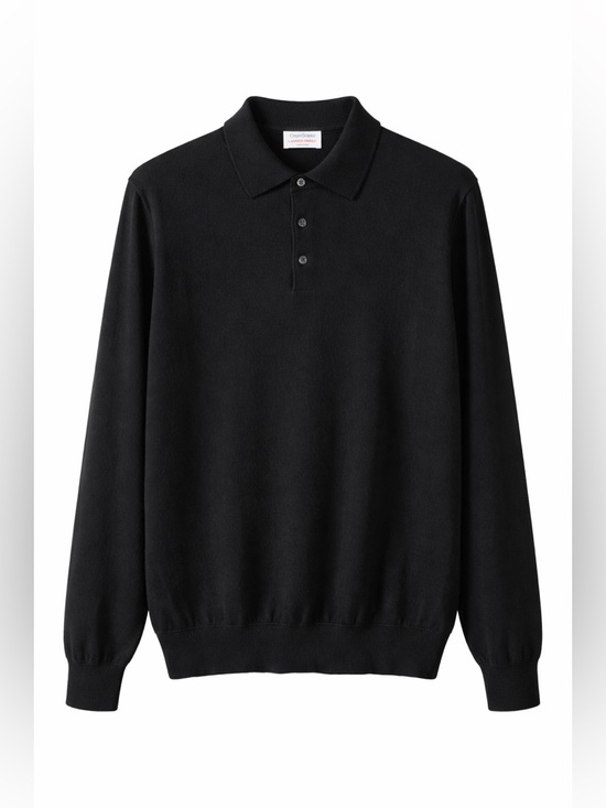 Gran Sasso Other - Gran Sasso for Mark Shale Italy Black 100% Virgin Wool Polo Sweater